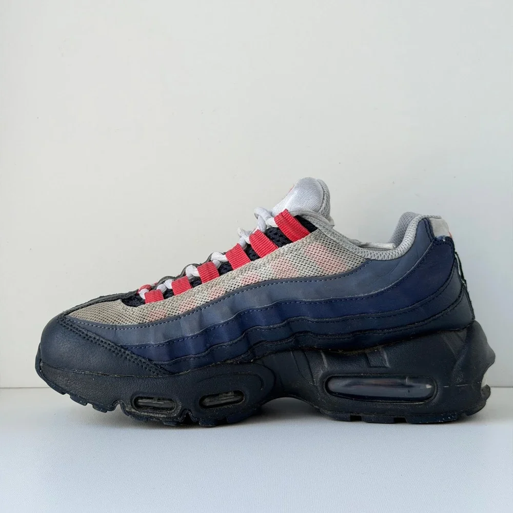 Nike Air Max 95 Recraft Youth 5.5Y Dark Obsidian Track Red Retro Running Shoes